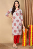 Grey Cotton Straight Kurta VCK8710