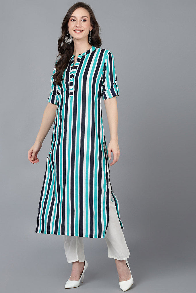  Women Multi Cotton Striped Printed Kurtas