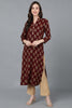 Maroon Silk Blend Straight Kurtas VCK8742