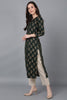 Green Cotton Ethnic Motifs Straight Kurta VCK8748