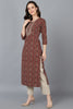 Brown Cotton Yoke Design Kurta VCK8765