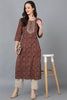 Brown Cotton Yoke Design Kurta VCK8765