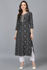  Women Black Cotton Yoke Design Kurta 