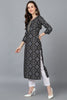  Women Black Cotton Yoke Design Kurta 