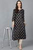  Women Black Cotton Printed Kurta 