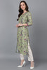 Green Poly Silk Floral Straight Kurta VCK8788