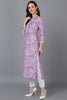   Women Lavender & White Floral Printed Floral Kurta