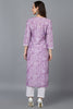   Women Lavender & White Floral Printed Floral Kurta