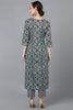  Women Teal Cotton Woven Design Kurta