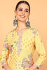 Yellow Poly Silk Straight Kurta VCK8823