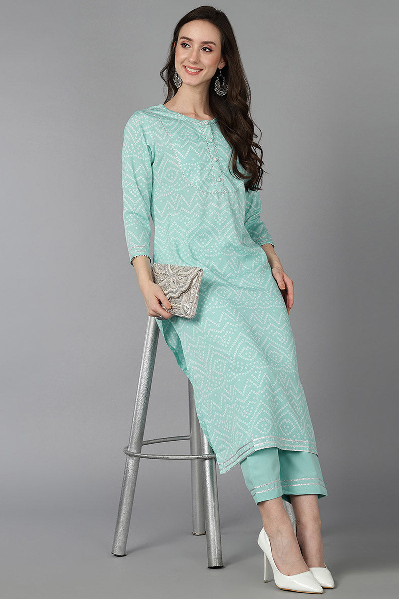  Women Blue Crepe Bandhani Printed 