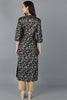  Women Black & Grey Floral Printed Kurta