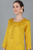 Yellow Silk Blend Solid Kurtas 