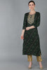 Green Viscose Rayon Ethnic Motifs Straight Kurta VCK8871