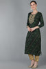 Green Viscose Rayon Ethnic Motifs Straight Kurta VCK8871