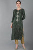 Green Viscose Rayon Ethnic Motifs Straight Kurta VCK8876