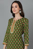 Green Cotton Straight Kurtas VCK8890