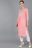 Pink Chanderi Silk Bandhani Print Straight Kurta VCK8971