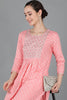 Pink Chanderi Silk Bandhani Print Straight Kurta VCK8971