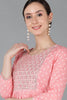 Pink Chanderi Silk Bandhani Print Straight Kurta VCK8971