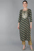 Green Viscose Rayon Striped Straight Kurta VCK8974