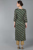 Green Viscose Rayon Striped Straight Kurta VCK8974