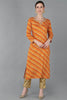 Orange Chanderi Silk Leheriya Straight Kurta VCK8976