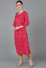 Red Chanderi Silk Bandhani Straight Kurta VCK8978