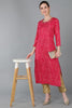 Red Chanderi Silk Bandhani Straight Kurta VCK8978