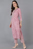 Pink Silk Blend Ethnic Motifs Embroidered Straight Kurta 