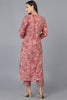 Peach Silk Blend Abstract Embroidered Straight Kurta 