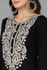 Black Viscose Rayon Solid Embroidered Straight Kurta 