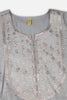 Grey Viscose Rayon Woven Design Embroidered Straight Kurta