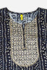 Navy Blue Viscose Rayon Bandhani Embroidered Straight Kurta 