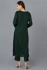 Green Viscose Rayon Solid Embroidered Straight Kurta 