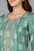 Green Silk Blend Geometric Embroidered Kurta VCK9087