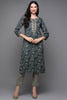 Blue Silk Blend Ethnic Motifs Straight Kurta VCK9089