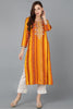 Orange Viscose Rayon Printed Straight Kurta VCK9100