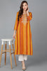 Orange Viscose Rayon Printed Straight Kurta VCK9100