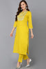 Yellow Viscose Rayon Solid Straight Kurta VCK9111