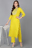 Yellow Viscose Rayon Solid Straight Kurta VCK9111