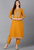 Mustard Silk Blend Solid Straight Kurta VCK9127