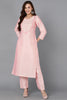 Peach Silk Blend Straight Kurta