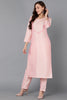 Peach Silk Blend Straight Kurta