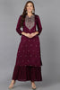 Burgundy Silk Blend Straight Kurtas VCK9144