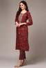 Red Viscose Rayon Embroidered Straight Kurta VCK9157