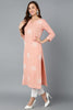 Peach Cotton Blend Embroidered Kurta VCK9163