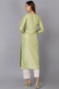 Lime Green Silk Blend Straight Kurtas VCK9175