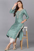 Teal Silk Blend Straight Kurtas VCK9176