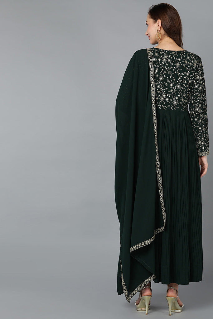 Green Georgette Anarkali Kurta